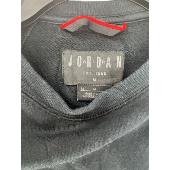 NIKE AIR JORDAN WINGS CREW FLEECE BLACK/BLACK SWEATSHIRT 860194-010‎ Men's M - Picture 7 of 10